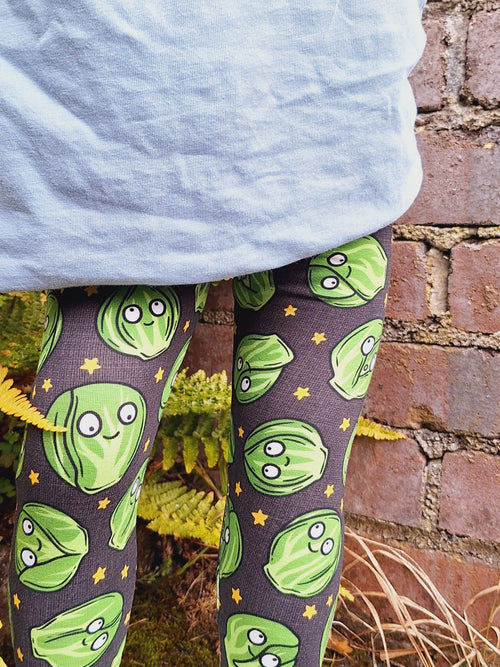 Christmas Sprout cuffed leggings