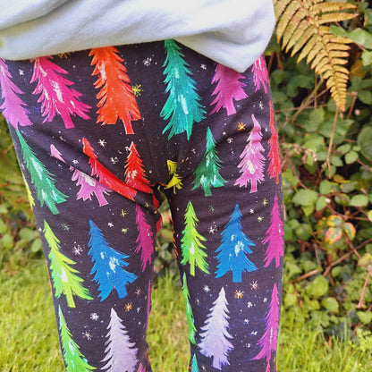 Rainbow Trees cuffed leggings