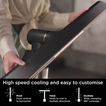 TurboBlade Fan, 20m Airflow, Quiet, 10 Speeds, 180° Osc., Remote, Timer