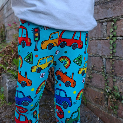 Rainbow Vehicle Cuffed Leggings