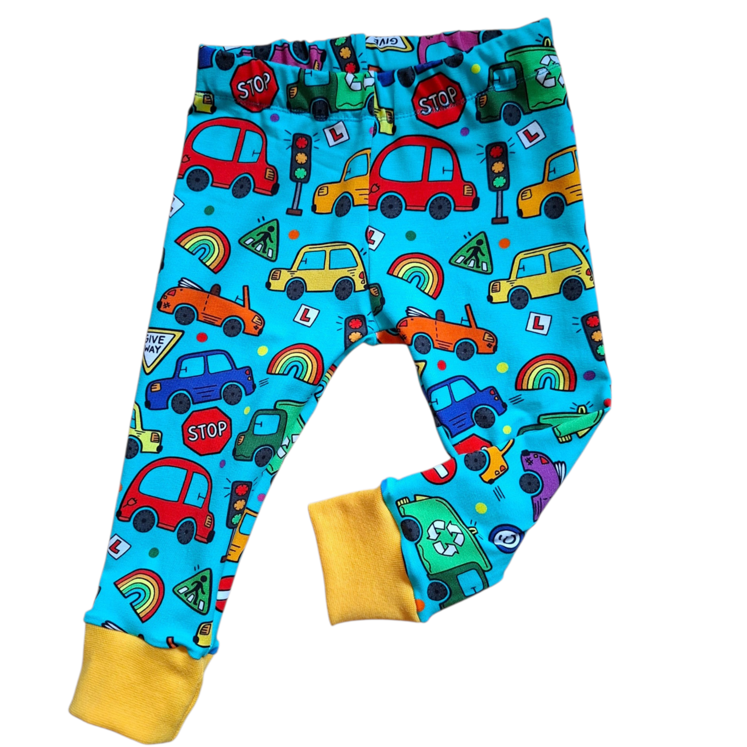 Rainbow Vehicle Cuffed Leggings