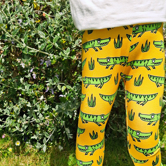 Crocodile Print Cuffed Leggings