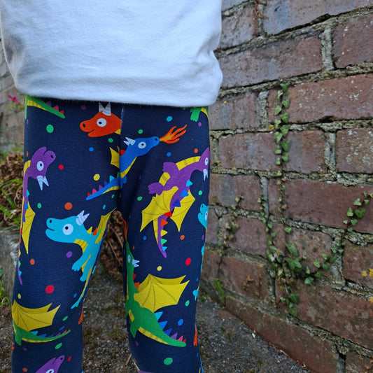 Rainbow Dragon Cuffed Leggings