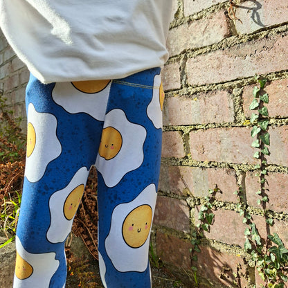 Fried Egg Print Hemmed Leggings