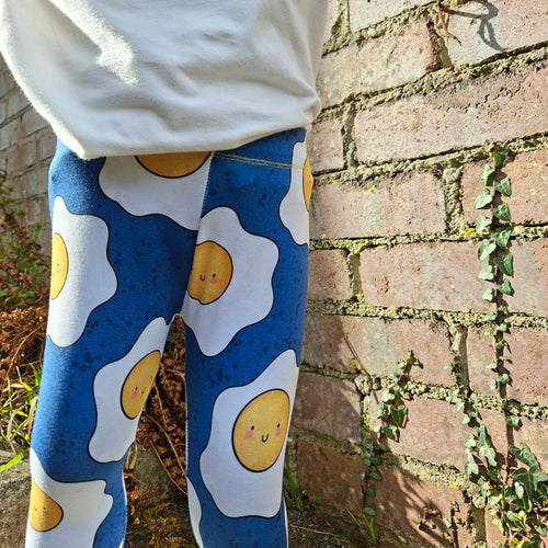 Fried Egg Print Hemmed Leggings