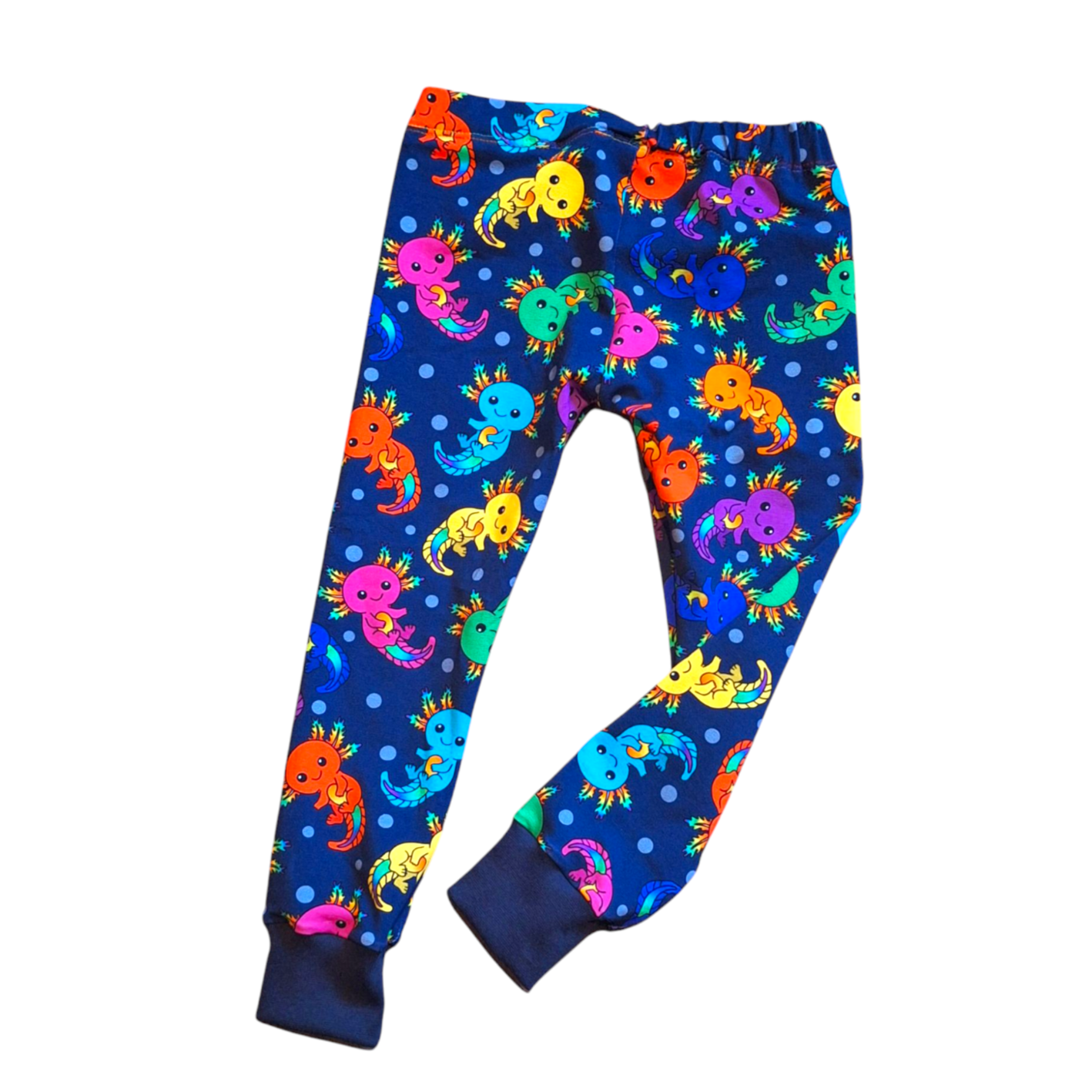 Rainbow Axolotl Cuffed Leggings