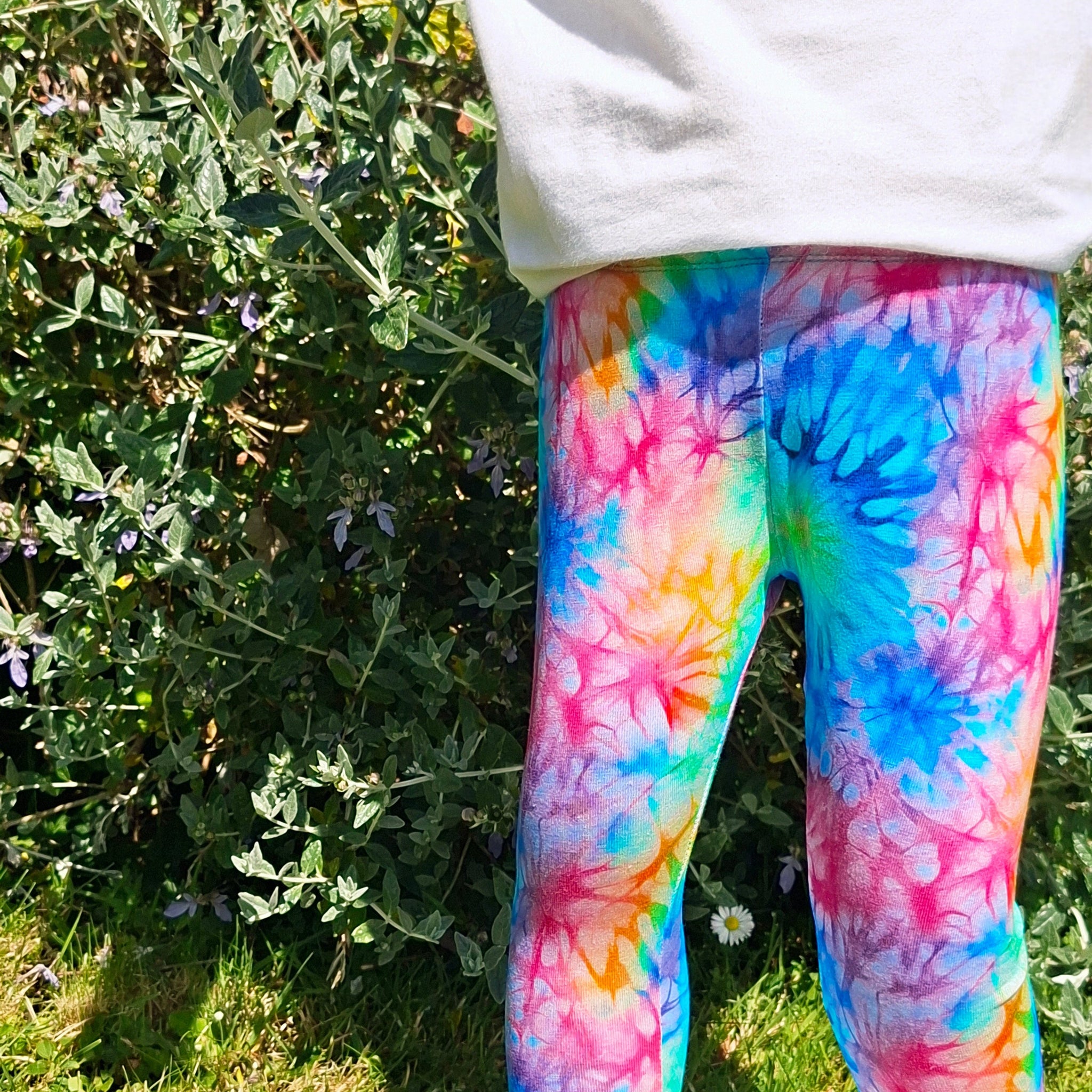 Tie Dye Hemmed Leggings for Kids