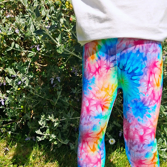 Tie Dye Hemmed Leggings for Kids