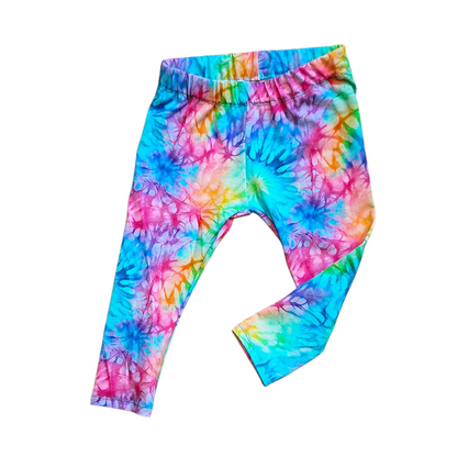 Tie Dye Hemmed Leggings for Kids