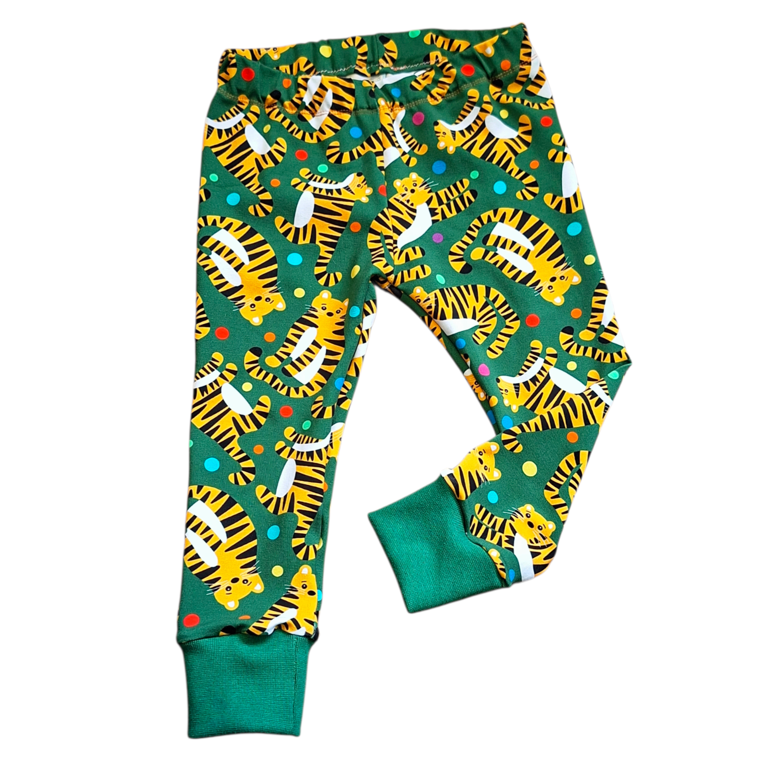 Tiger cuffed leggings for children