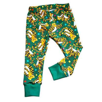 Tiger cuffed leggings for children