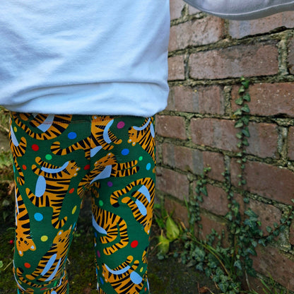 Tiger cuffed leggings for children
